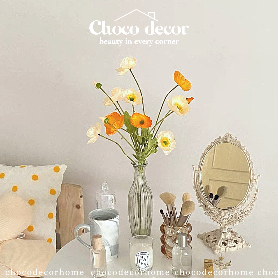Bình cắm hoa thủy tinh decor vintage trang trí nhà cửa