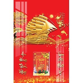 Lịch gỗ treo tường tráng gương - lịch thuận buồm xuôi gió 2024