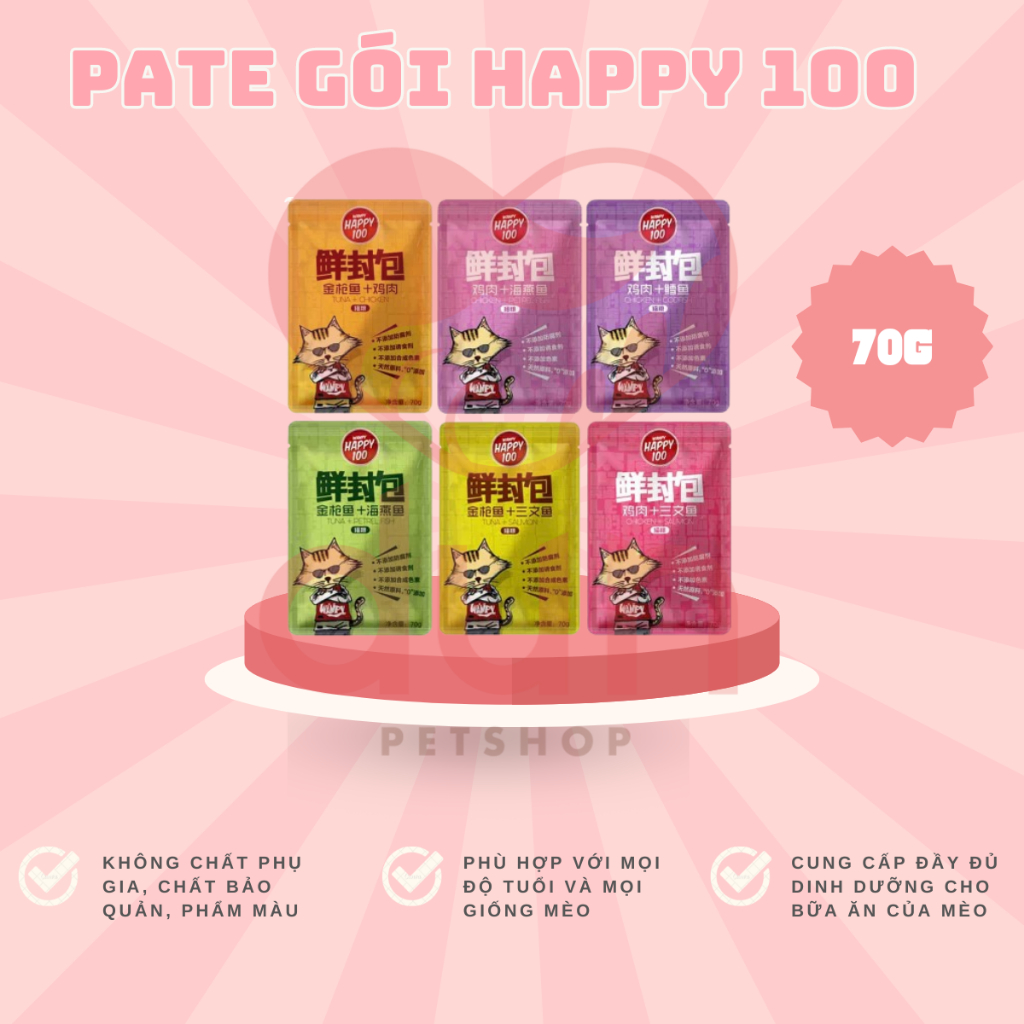 Pate cho mèo Wanpy Happy 100 gói 70g