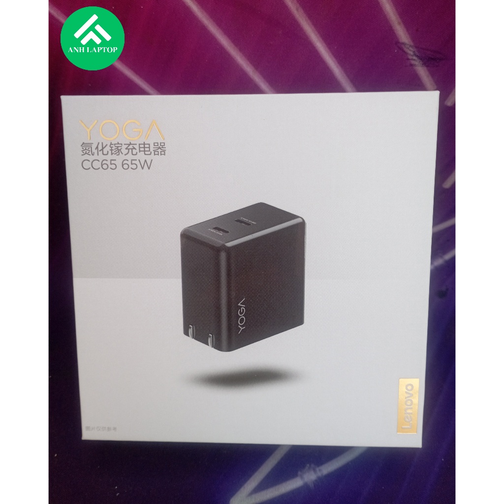 Bộ sạc GaN đa năng 65W LENOVO + kèm cáp sạc 1.5m, sạc cho nhiều thiết bị. Chính hãng Lenovo