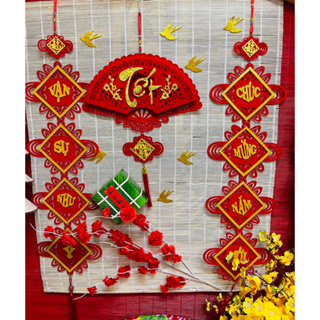 Sét trang trí Tết có cả mành phụ kiện mành ngang 80x1.2 m