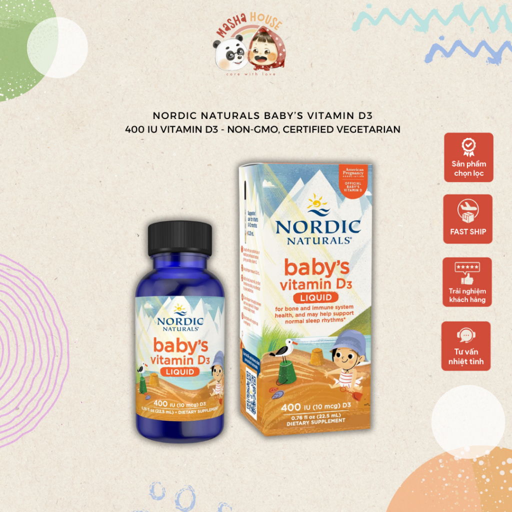 Nordic Naturals Baby’s Vitamin D3 Thuần Chay Cho Bé Từ Sơ Sinh