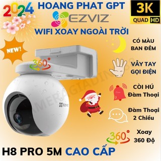 Camera wifi ezviz h8 pro 5mp/3mp - 2k/3k, ngoài trời xoay 360, phát hiện người & xe ai