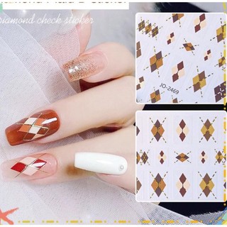 Stick dán móng kẻ sọc miếng dán móng hình caro kẻ sọc