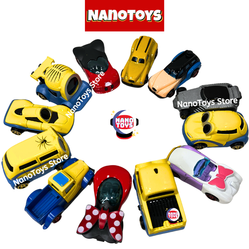 Đồ chơi set 6, 12 xe ô tô Minion bằng sắt - NANOTOYS STORE