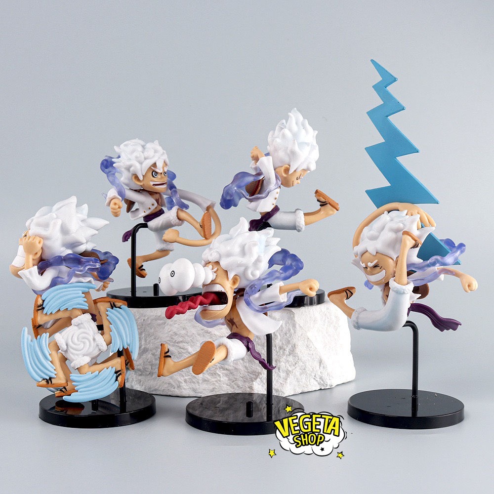 Mô hình One Piece - Luffy Gear 5 trạng thái thức tỉnh Thần mặt trời Nika - Monkey D Luffy Nika mũ rơm tóc bạc Gear 5