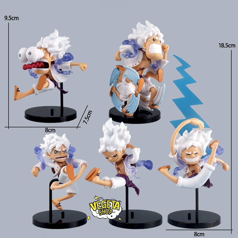 Mô hình One Piece - Luffy Gear 5 trạng thái thức tỉnh Thần mặt trời Nika - Monkey D Luffy Nika mũ rơm tóc bạc Gear 5