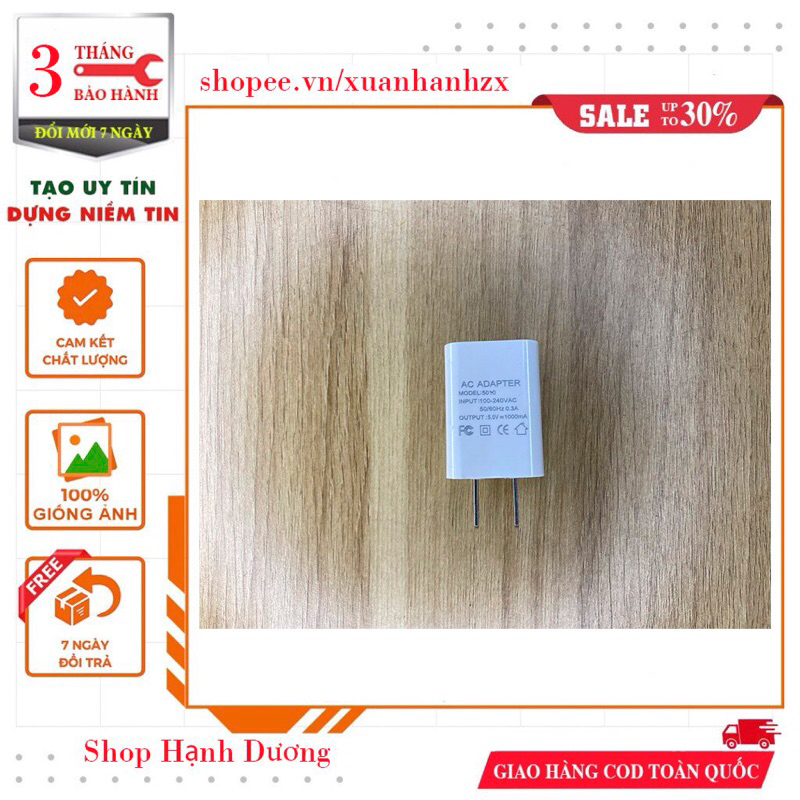 Củ sạc trắng 5V cổng USB dành cho đài niệm Phật, máy nghe nhạc