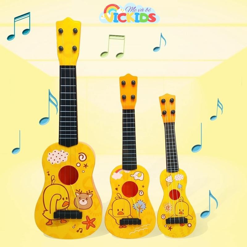Đồ Chơi Đàn Ghi Ta Cho Bé, Đàn Ukelele Hình Vịt Vàng Dài 48cm Kèm Móng Gảy, Vừa Chơi Vừa Học Phát Triển Kỹ Năng Âm Nhạc