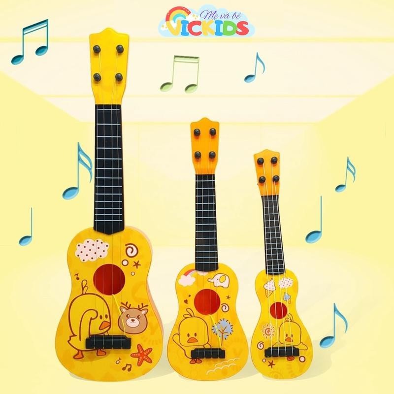 Đồ Chơi Đàn Ghi Ta Cho Bé, Đàn Ukelele Hình Vịt Vàng Dài 48cm Kèm Móng Gảy, Vừa Chơi Vừa Học Phát Triển Kỹ Năng Âm Nhạc