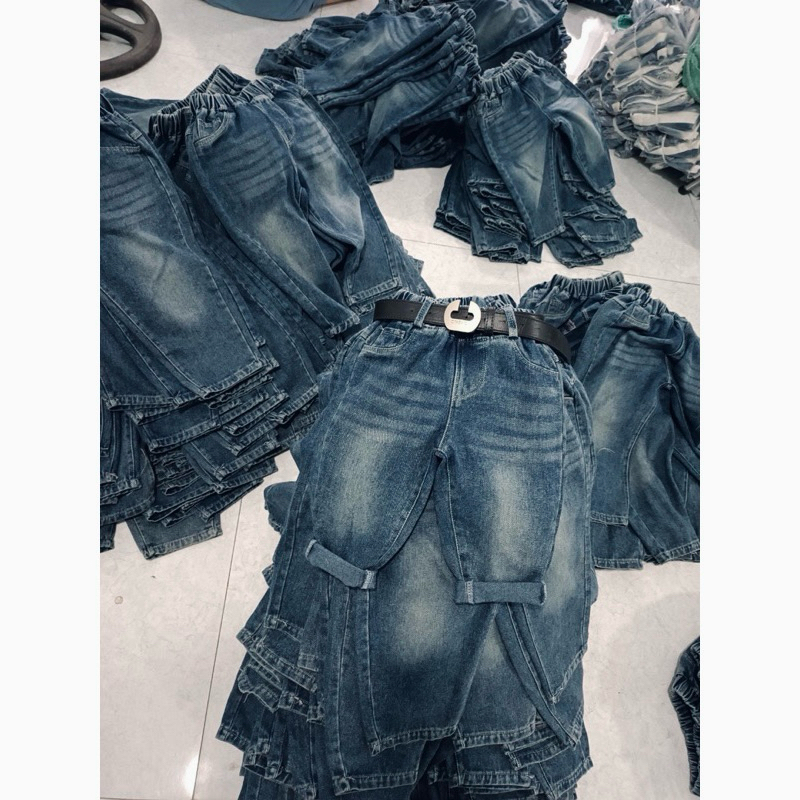 Quần jean dài trơn dáng baggy cho bé trai ,bé gái vải jean mềm đẹp