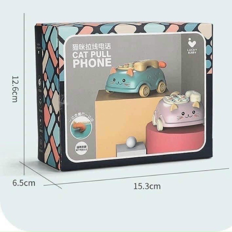 Đồ Chơi ô tô điện thoại hình con mèo cho bé CÓ BÁNH XE PHÙ HỢP VỚI BÉ TỪ 8 THÁNG TUỔI