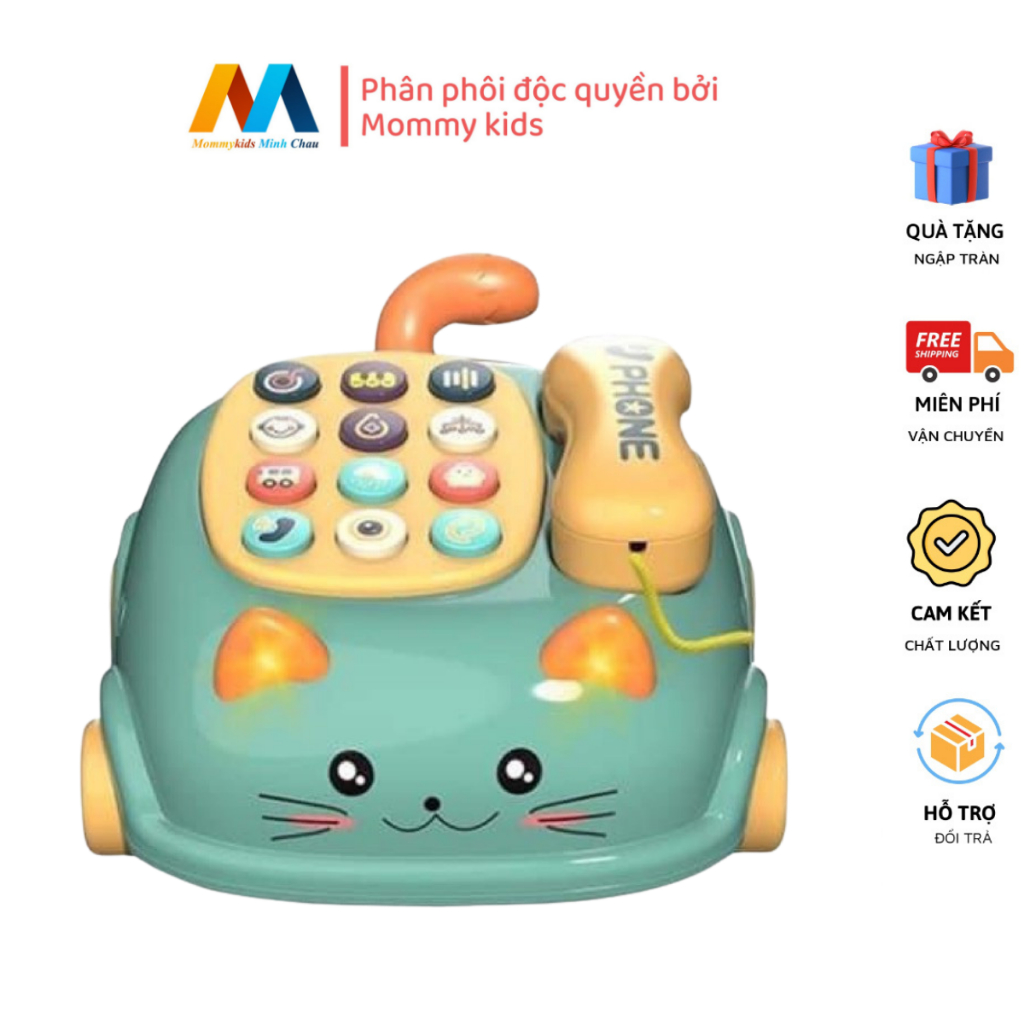 Đồ Chơi ô tô điện thoại hình con mèo cho bé CÓ BÁNH XE PHÙ HỢP VỚI BÉ TỪ 8 THÁNG TUỔI