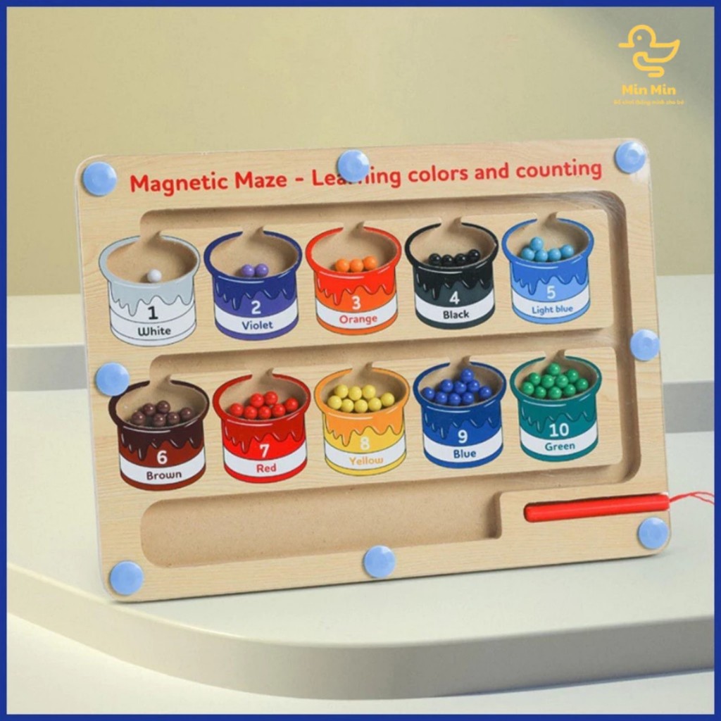 Bảng Gỗ Phân Biệt Màu Sắc Và Số Đếm Cho Bé Smartkids, Bảng Nam Châm Giáo Dục Sớm Cho Trẻ theo phương pháp MENTESSORI