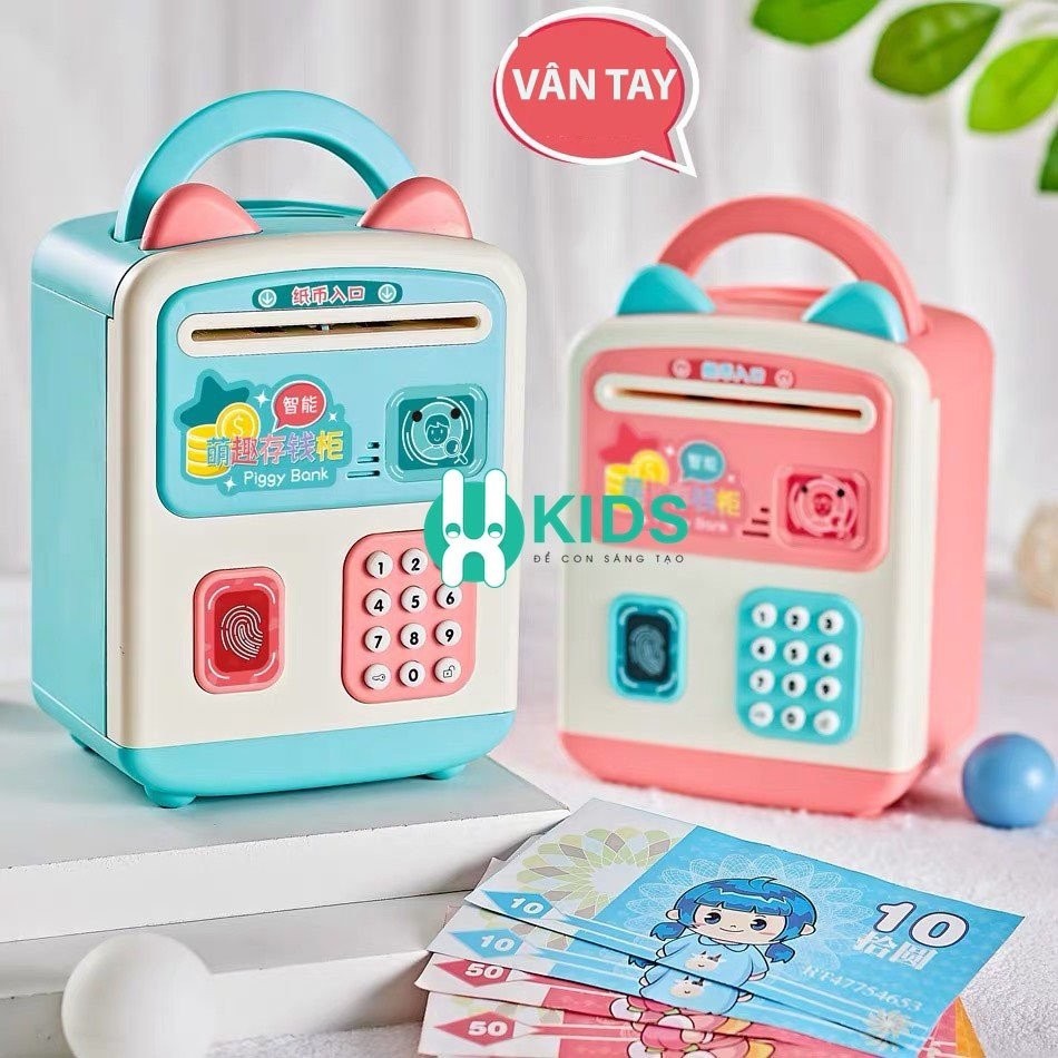 Két sắt thông minh cho bé mở băng vân tay NHẬN DẠNG MẶT, THÔNG MINH CÓ NHẠC VÀ HÌNH MÈO