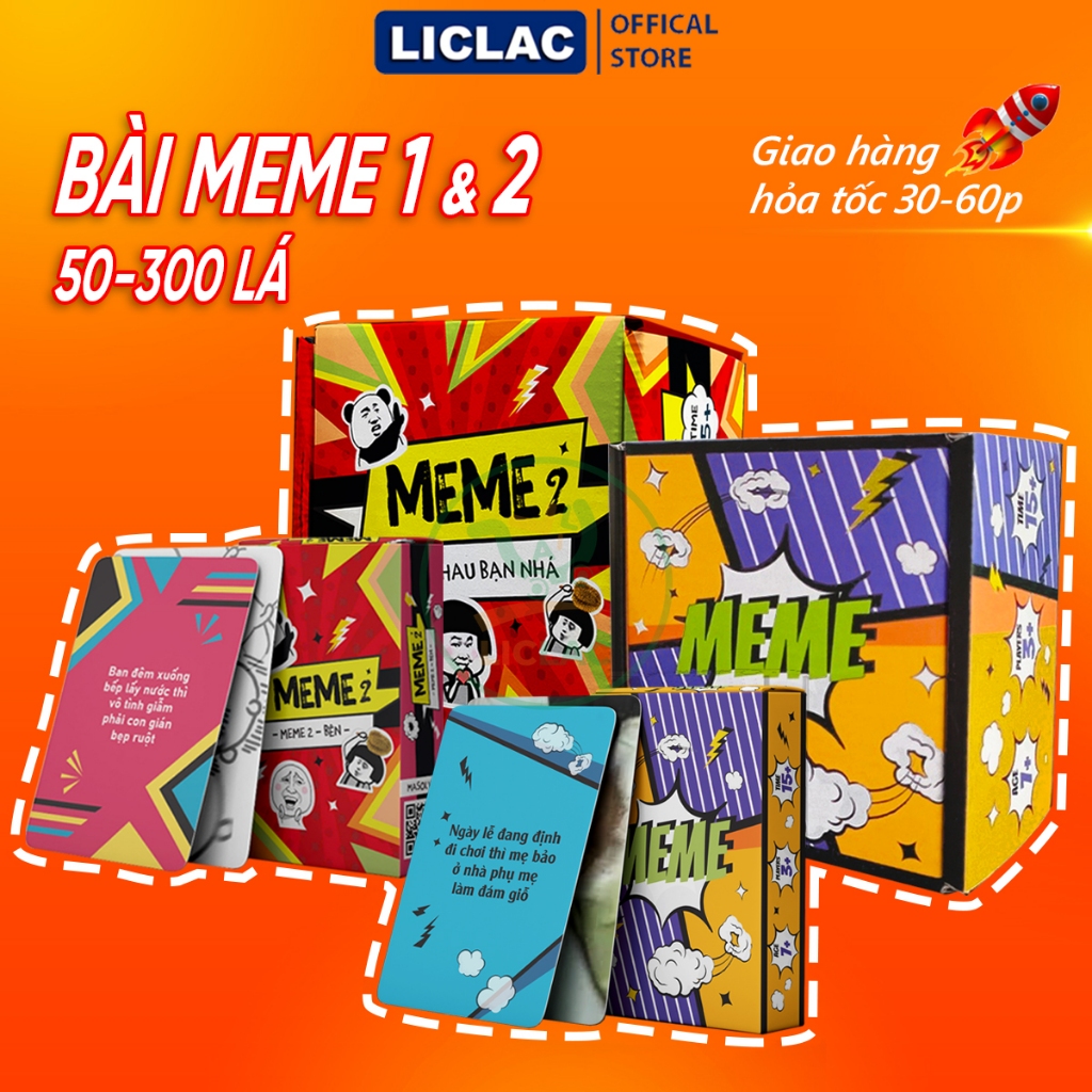 Bộ Bài MEME và MEME 2 vui vẻ hài hước, Boardgame MEME Quẩy Lên Nào Bạn Êi, Mãi Bên Nhau Bạn Nhá