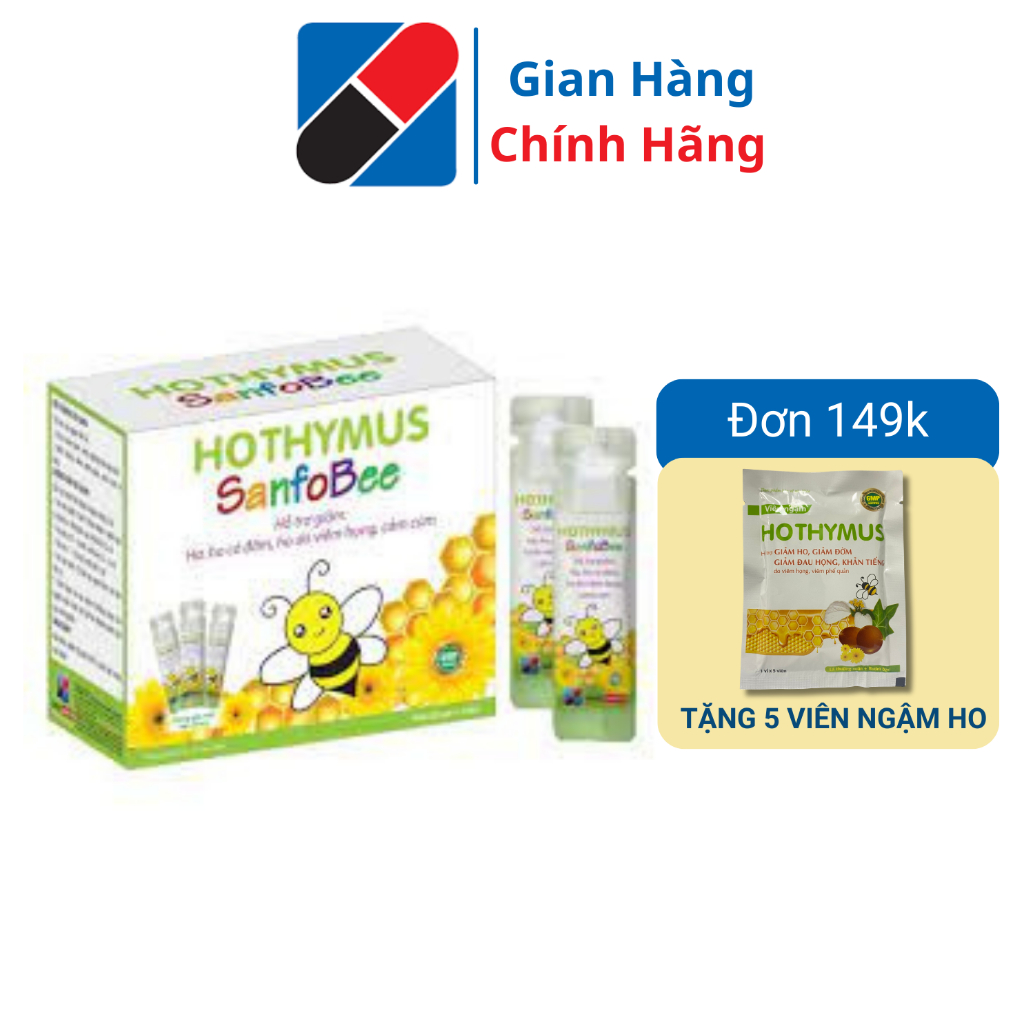 Hothymus Sanfobee_Dạng gói_giải pháp cho trẻ ho cảm dai dẳng, ho tái phát (HỘP 30 GÓI 5ML)