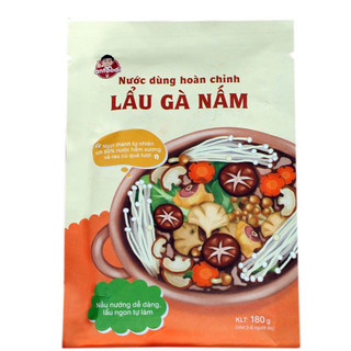 Lẩu gà nấm nước dùng hoàn chỉnh
