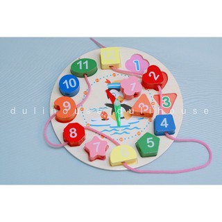 Đồ chơi gỗ Đồng hồ xâu hạt Dulihouse cho bé