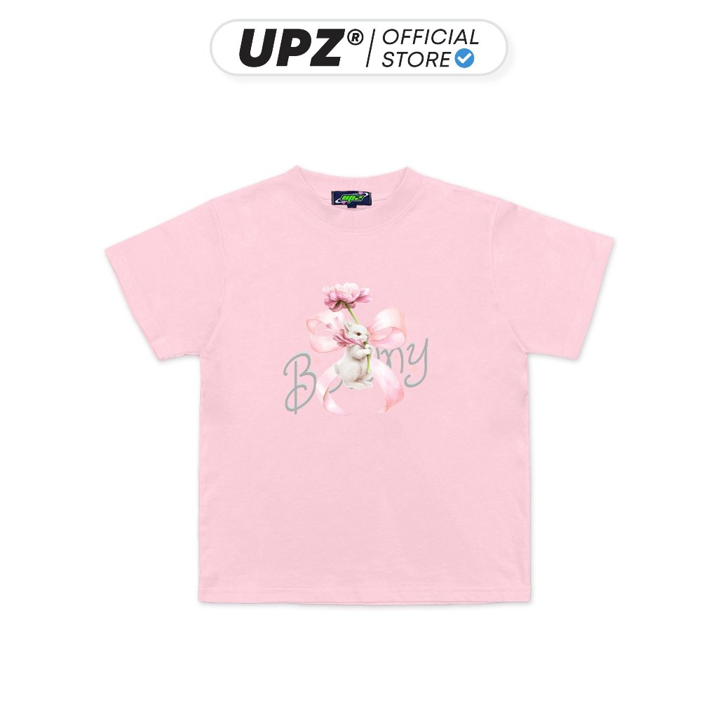 UPZ Áo Thun Baby Tee Cotton Cổ Tròn Nữ Tay Ngắn In Hoạ Tiết Thỏ Nơ Hồng Bowny (4 Màu)