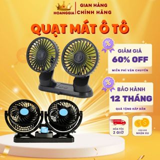 Quạt ô tô đơn đôi 5V 12V 24V xoay 360 độ thông minh siêu mát gắn trên taplo, treo ghế, để bàn phù hợp các loại xe
