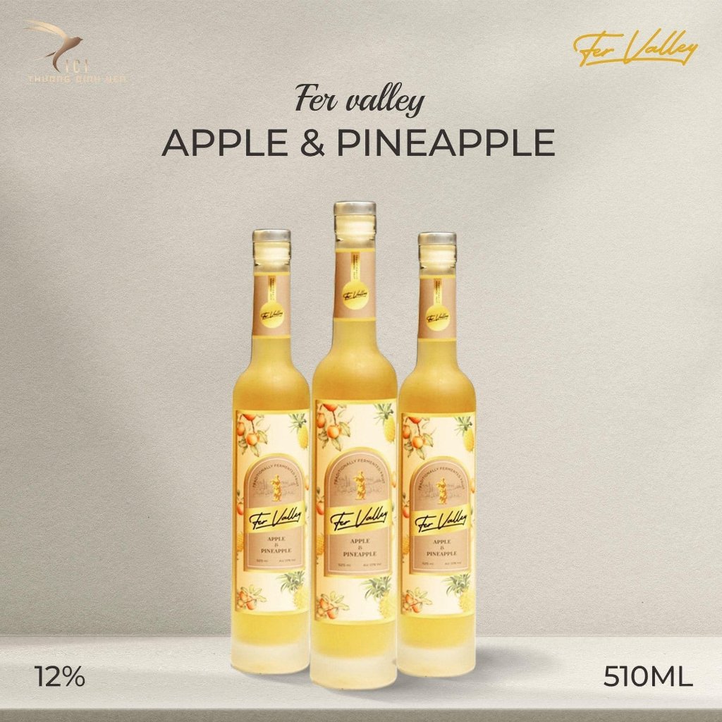 Nước trái cây lên men FerValley CiCi Thượng Đỉnh Yến vị táo dứa, dâu tằm, mận chai 525ml