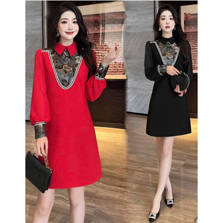 (HÀNG NHẬP - CAO CẤP ) VÁY ĐẦM DÁNG SUÔNG - CỔ SƠ MI XOÈ CHỮ A XINH XẮN ( CC3601223)