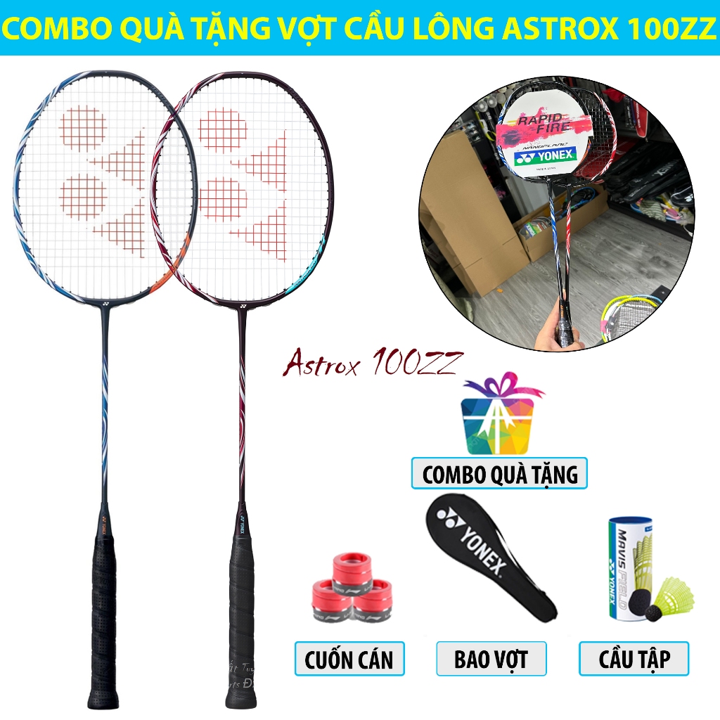 COMBO VỢT CẦU LÔNG Astrox 100zz khung hợp kim carbon, vợt cầu lông có bao vợt đi kèm ống cầu tập luyện