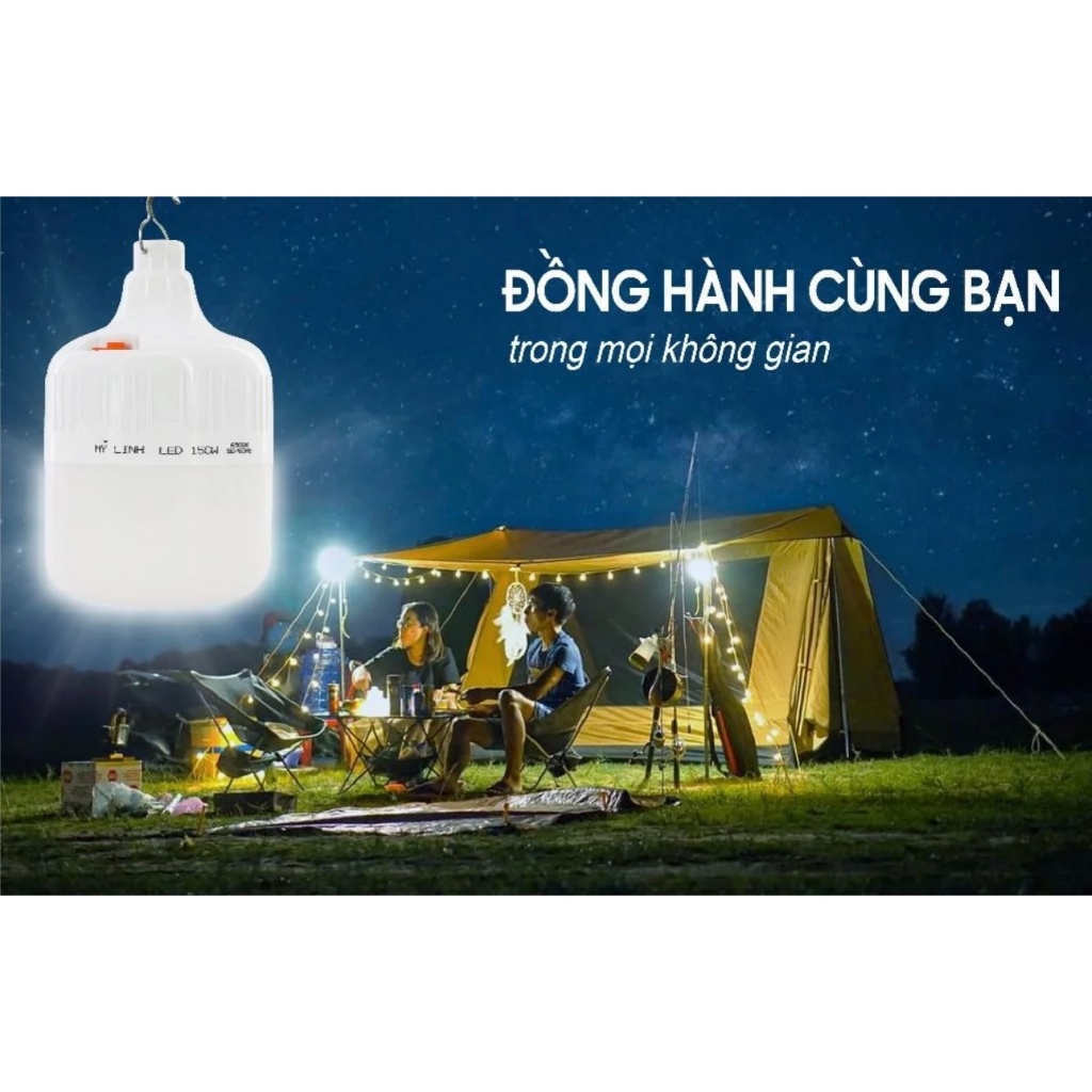 Đèn sạc tích điện 150W MỸ LINH chính hãng, thời gian sáng 7-9h, tặng kèm cáp sạc và móc treo, siêu tiện lợi