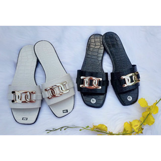 DÉP NỮ QUAI NGANG CHẤT SI MỀM KHÓA VÀNG