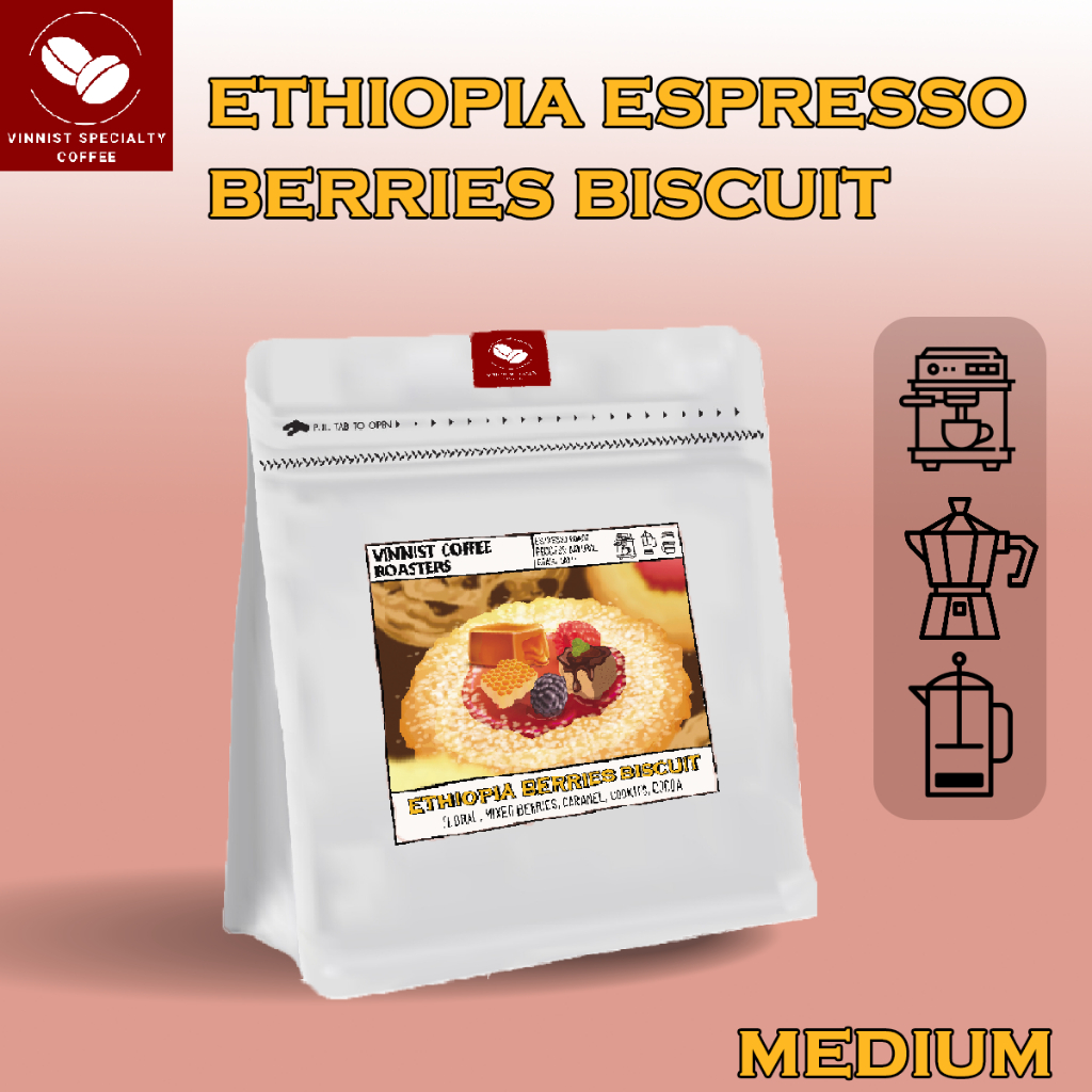 Cà phê Espresso Ethiopia Berries Biscuit - Vinnist Specialty Coffee