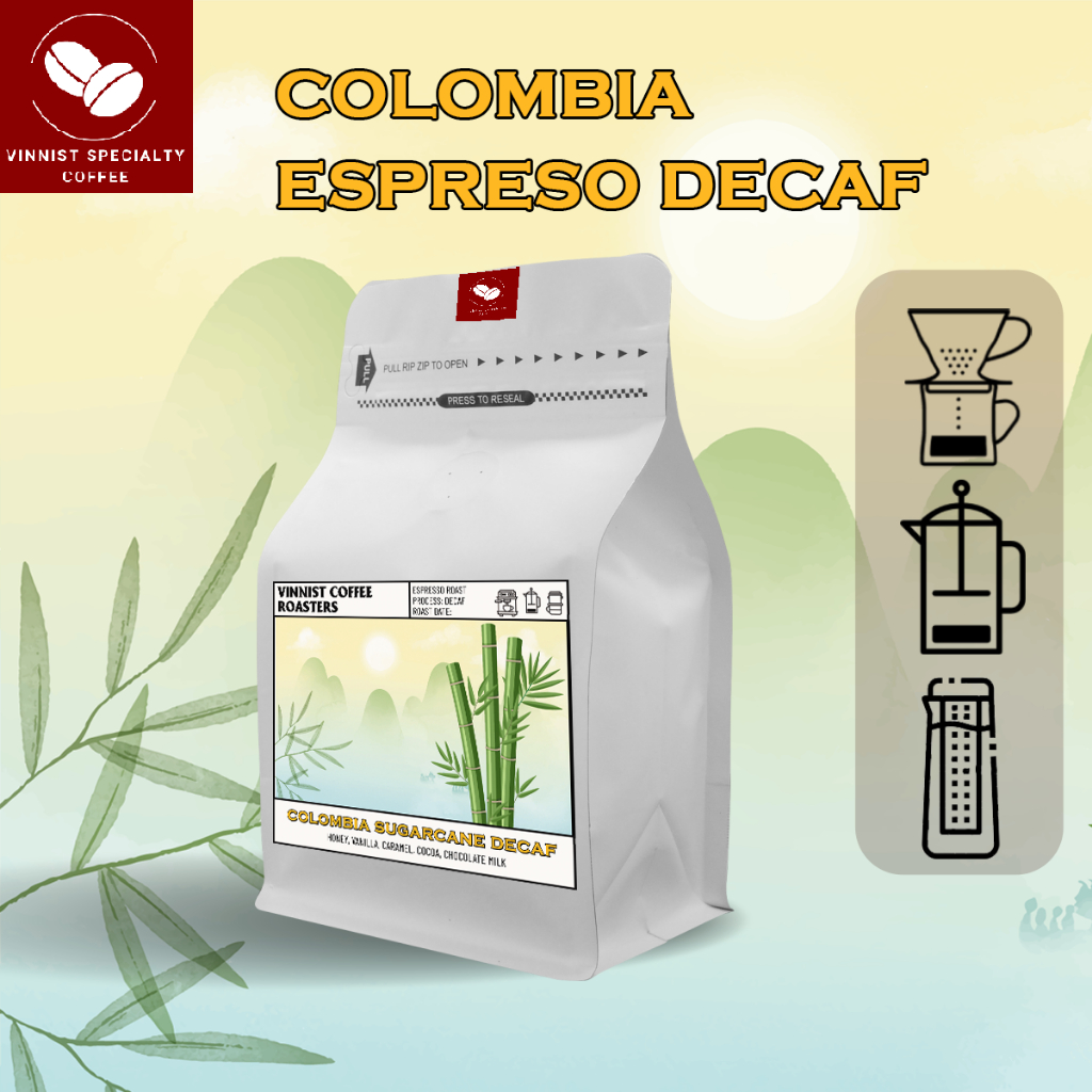 Cà Phê Espresso Colombia Sugarcane Decaf - Vinnist Specialty Coffee