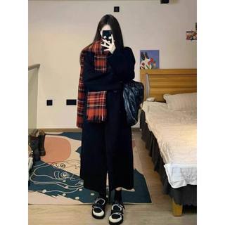 Áo khoác dạ dáng dài cổ bẻ áo khoác nữ dạ form rộng dáng dài qua gối retro áo khoác nữ mùa đông ad2127