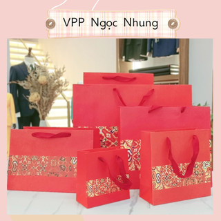 Túi đựng quà Tết đỏ may mắn