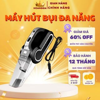 Máy Hút Bụi Ô Tô - Máy Bơm Lốp Ô Tô Đa Năng 4 Trong 1 - Hút Bụi, Bơm Lốp Xe, Đo Áp Suất Lốp, Chiếu Sáng Hàng Cao Cấp