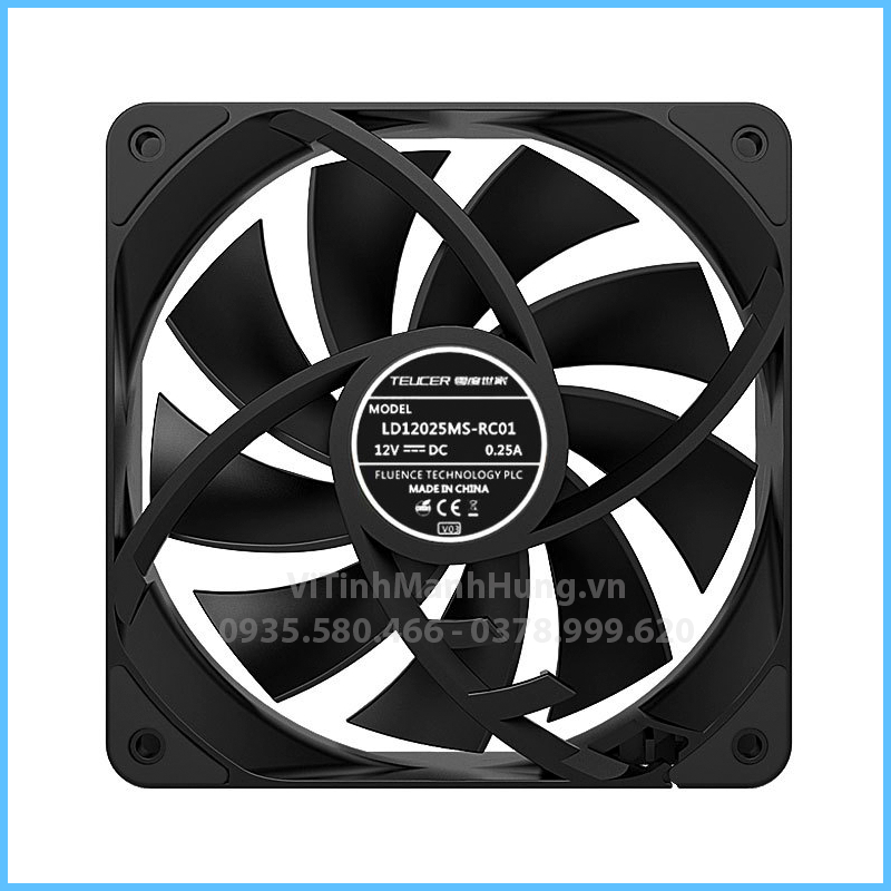 Quạt Teucer B12025 PWM, 12cm, 1800rpm, 78 CFM, 4 pin PWM.