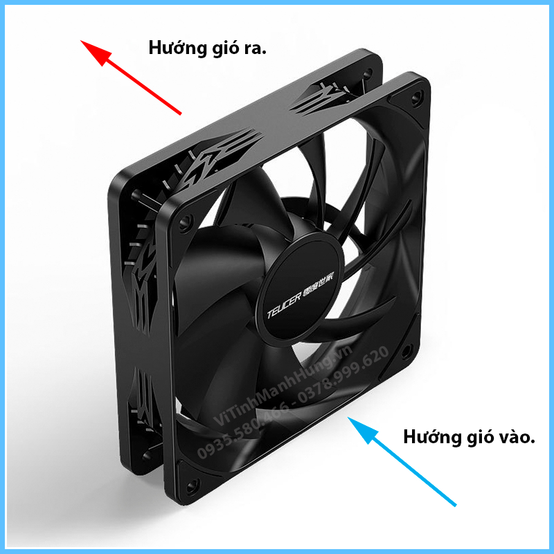 Quạt Teucer B12025 PWM, 12cm, 1800rpm, 78 CFM, 4 pin PWM.