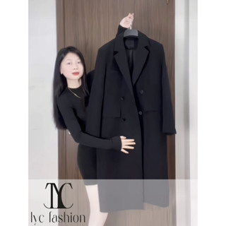 Áo Khoác Măng Tô Dáng Dài 2 Lớp, Form Rộng Unisex Cho Nam Và Nữ Phong Cách Đơn Giản Basic - LYC