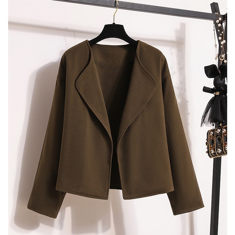 Áo khoác dạ kèm chân váy xòe Tuvada, set dạ cao cấp tôn dáng, sét dạ retro thời thượng - ADN71