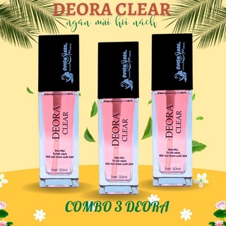 Combo 3 lọ xịt khử mùi hôi nách deora clear quyên lara 50ml