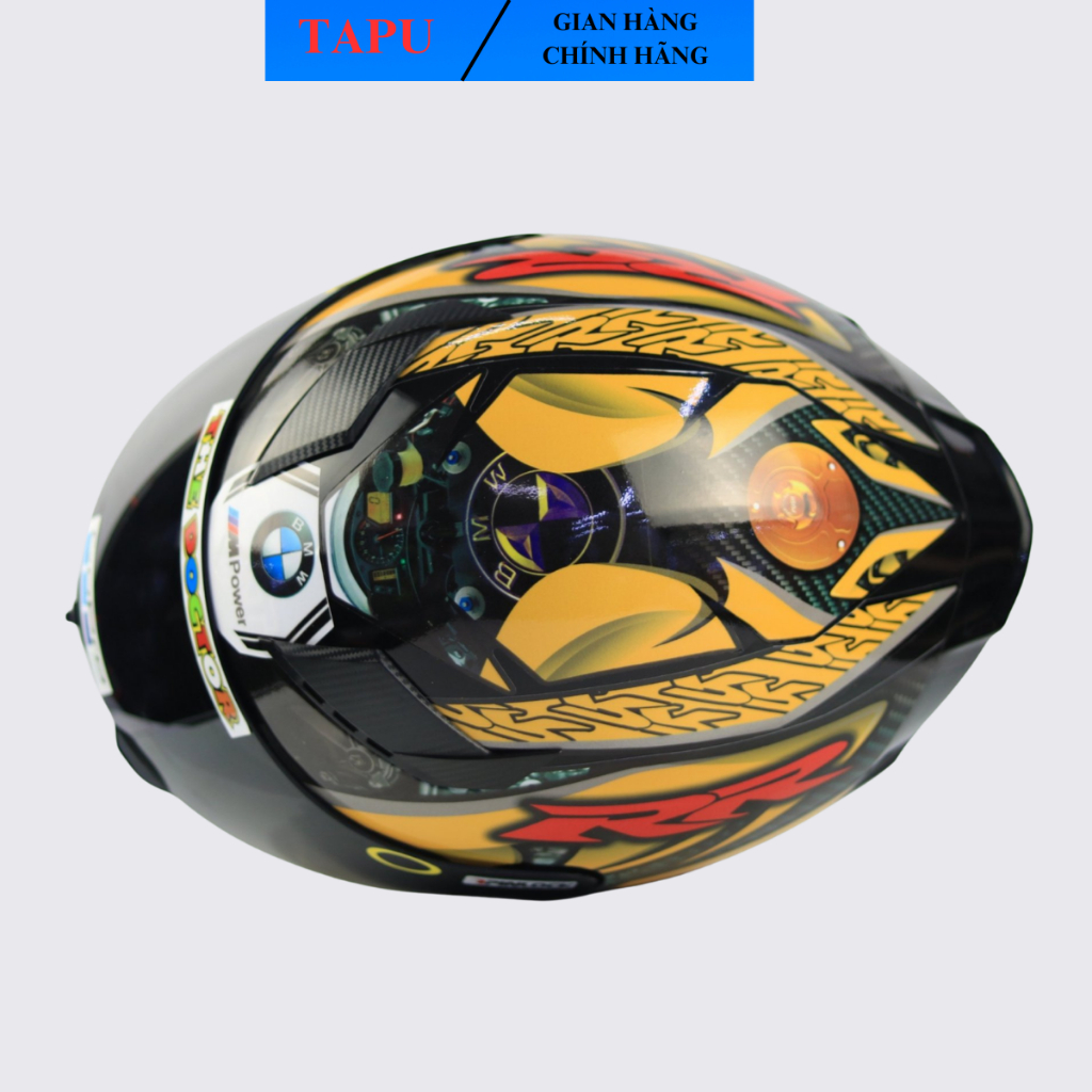 Mũ bảo hiểm fullface ROYAL M138B nón bảo hiểm 1 kính lên tem BMW Xám - Tapu Shop