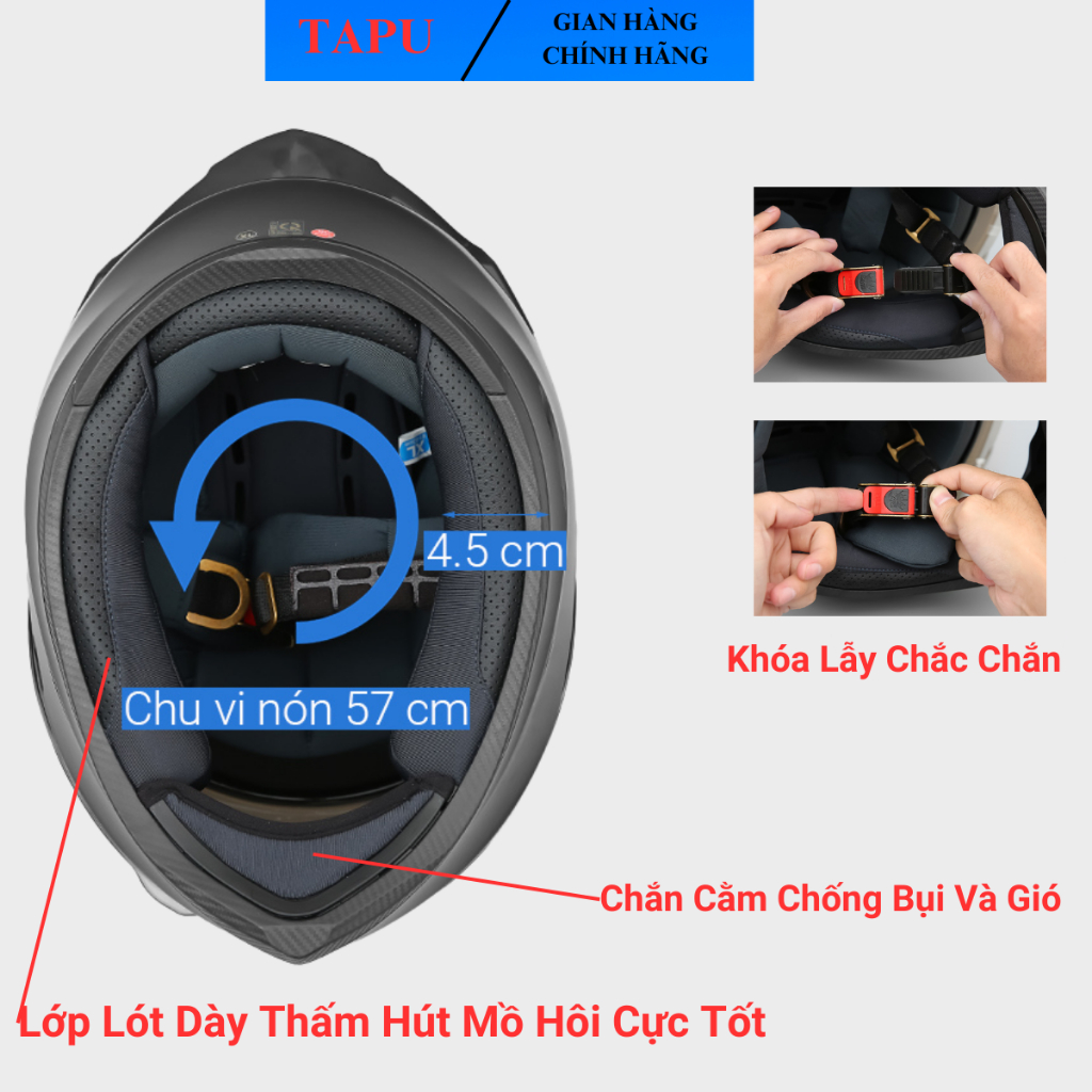 Mũ bảo hiểm fullface ROYAL M138B nón bảo hiểm 1 kính lên tem BMW Xám - Tapu Shop