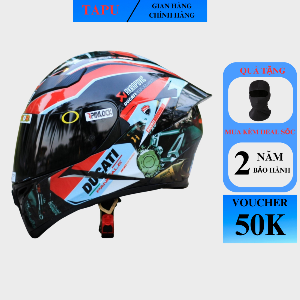 MŨ BẢO HIỂM FULLFACE ROYAL M138B NÓN BẢO HIỂM 1 KÍNH LÊN TEM Ducati - Tapu Shop