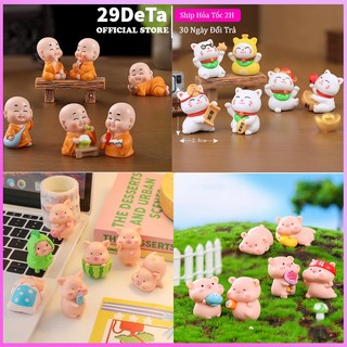 Combo mô hình mini cute dễ thương 29deta dùng để trang trí bàn làm việc, decor bàn học, làm tiểu cảnh terrarium