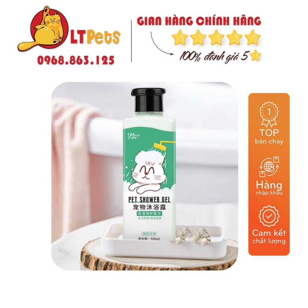Sữa tắm SMooth Hantox 530ml dành riêng cho mèo cưng công thức spa cao cấp ( Bao bì mới)