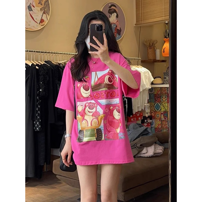 Áo Thun Quảng Châu Form Rộng Nam Nữ Unisex In Hình Gấu Mã 10