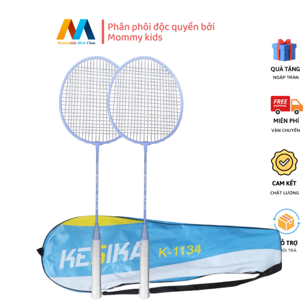 Bộ 2 vợt cầu lông KESIK MODEL K1134 căng nhẹ giá tốt, mẫu đẹp, tặng túi đeo tiện lợi phù hợp cho người LỚN, TRẺ EM