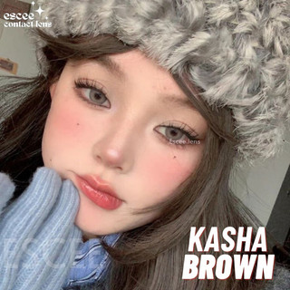 1 Cặp Lens kính áp tròng Kasha Brown - nâu xám sáng Tây cá tính giãn tròng 14.2mm độ cận 0 - 7 độ