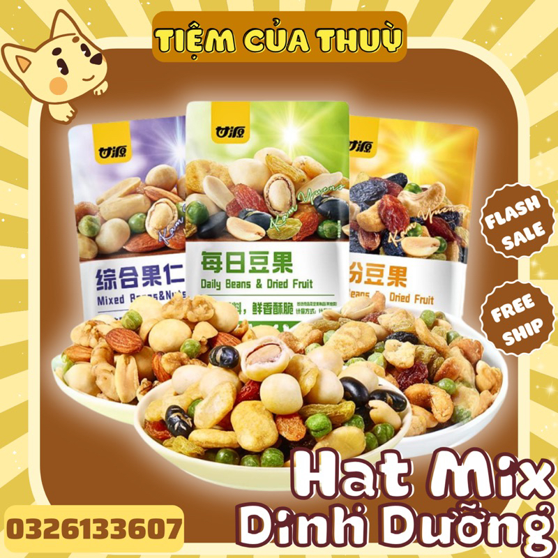 Gói Hạt Mix Dinh Dưỡng GANYUAN 30G, Hạt Dinh Dưỡng Mix Trái Cây Sấy Giòn, Hạt Ngũ Cốc Sấy Khô Tẩm Vị Nội Địa