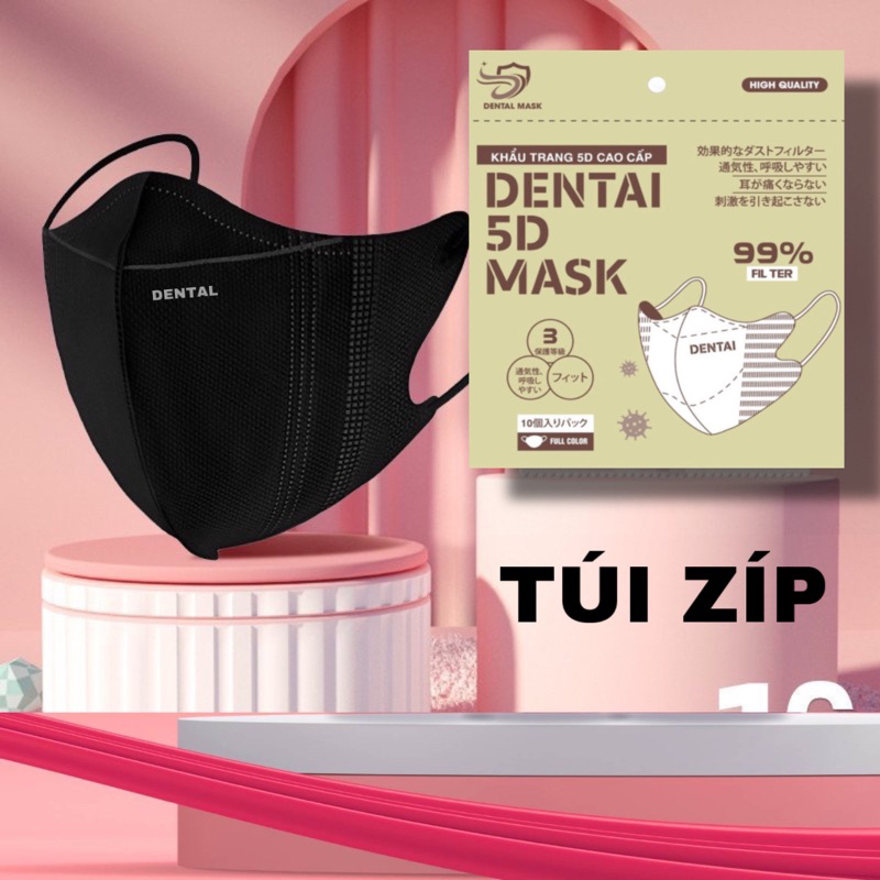 Thùng 500 chiếc khẩu trang 5D DENTAL MASK Chính Hãng 3 lớp Kháng Khuẩn dày dặn Chống Tia Uv ,Bụi Mịn